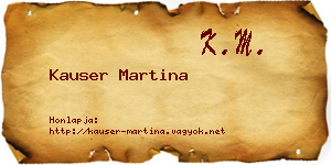 Kauser Martina névjegykártya